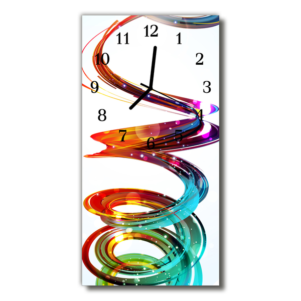 Steklena navpična ura Art barva spirala