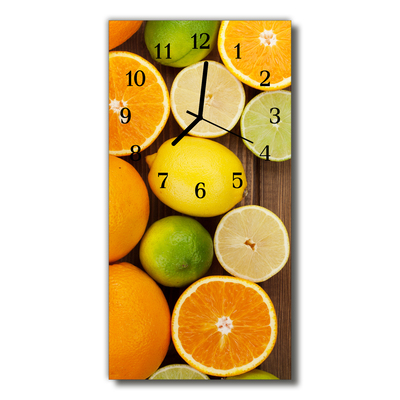 Steklena navpična ura Kuhinja oranžno sadje