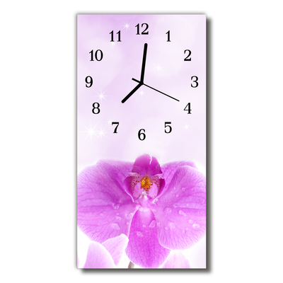 Steklena navpična ura Orchid roza cvetovi
