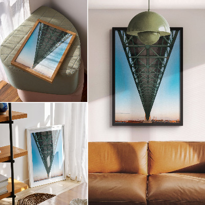 Eleganten plakat za dnevno sobo Simetrija konstrukcije mostnih rešetk v sodobnosti