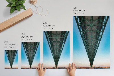 Eleganten plakat za dnevno sobo Simetrija konstrukcije mostnih rešetk v sodobnosti