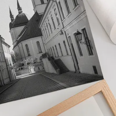 Eleganten plakat za dnevno sobo z zgodovinskimi stavbami in arhitekturnimi detajli