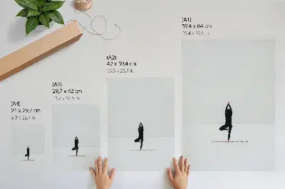 Umetniški tisk na platno minimalizem s figuro za jogo v duhu miru in harmonije