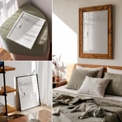Stenski plakat z motivom minimalizma, samote, prostora in miru