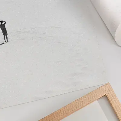 Stenski plakat z motivom minimalizma, samote, prostora in miru
