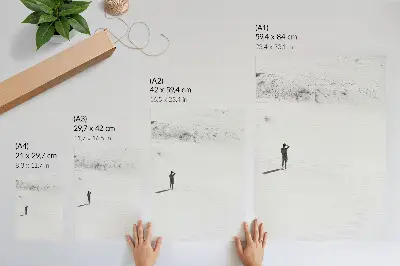 Stenski plakat z motivom minimalizma, samote, prostora in miru