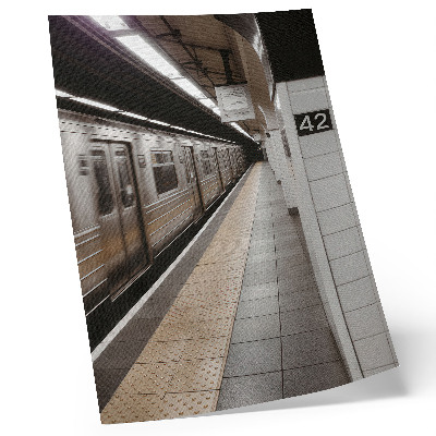 Umetniški tisk na platno Sodobna metro platforma, dinamičen arhitekturni prostor
