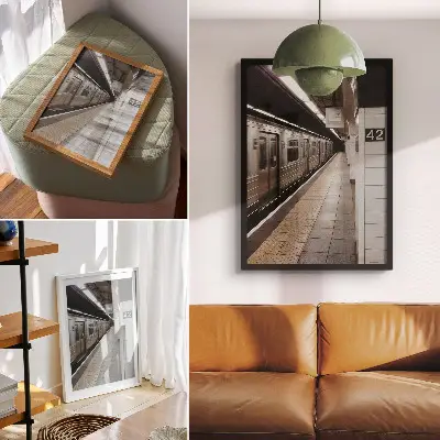 Umetniški tisk na platno sodobna metro platforma kot dinamičen arhitekturni prostor