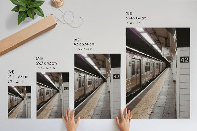 Umetniški tisk na platno Sodobna metro platforma, dinamičen arhitekturni prostor