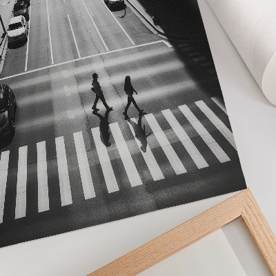 Premium stenski plakat Urbani prizor v črno-beli tehniki z modernim pridihom