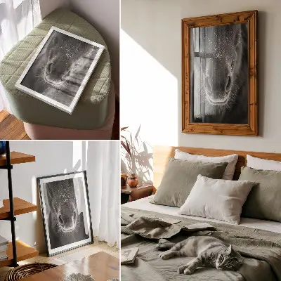 Plakat Konj v snegu fotorealističen posnetek konjskega obraza od blizu