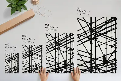 Plakat z motivom kontrastnih linij na svetlem ozadju s strukturnim modernim videzom