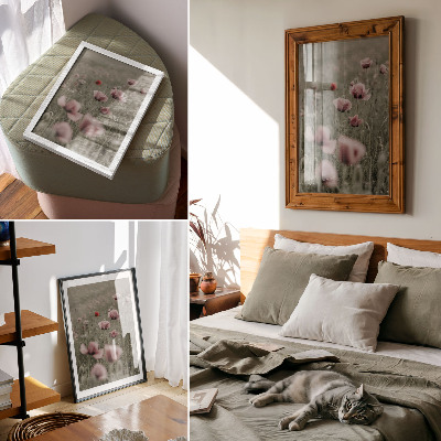 Premium stenski plakat Pastelni maki romantično vzdušje subtilno cvetje