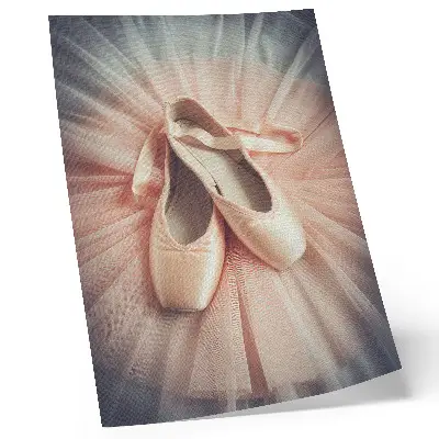 Eleganten plakat za dnevno sobo balerinka na roza tilastem krilu v duhu harmonije in elegance