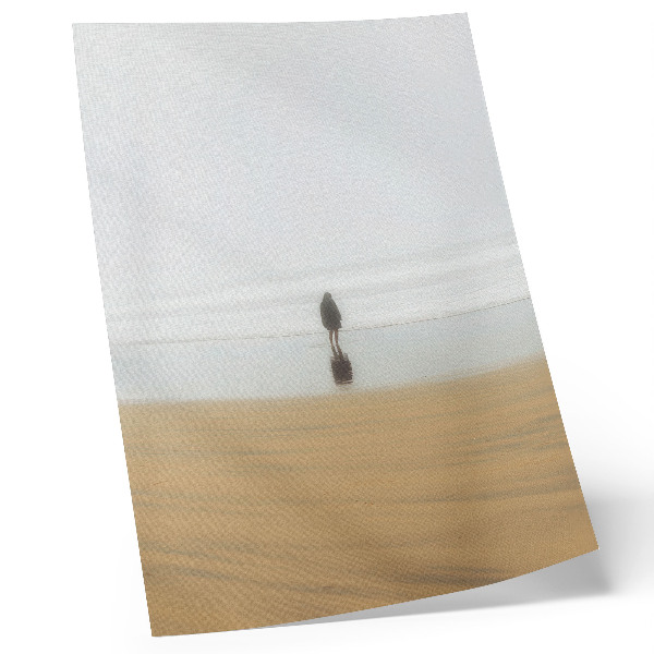 Umetniški tisk na platno Minimalizem, mir, samota, plaža, odsev, voda