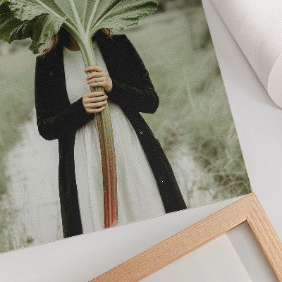 Eleganten plakat za dnevno sobo Skrivnost narave: list in figura