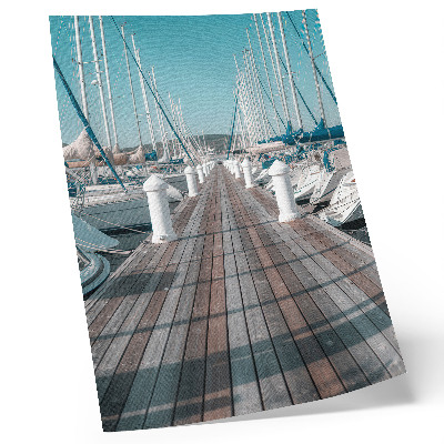 Premium stenski plakat Marina jahte pomol modro nebo simetrija