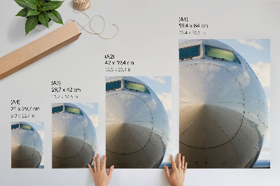 Premium stenski plakat Bližnji posnetek elegantnega letala s kovinskimi detajli