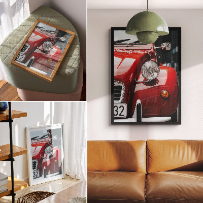 Eleganten plakat za dnevno sobo Klasični avtomobil, izrazne podrobnosti, retro vzdušje