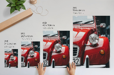 Eleganten plakat za dnevno sobo Klasični avtomobil, izrazne podrobnosti, retro vzdušje