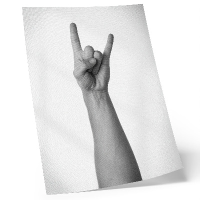 Plakat Črno-bela minimalistična gesta roke
