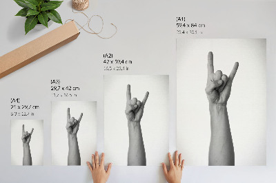Plakat Črno-bela minimalistična gesta roke