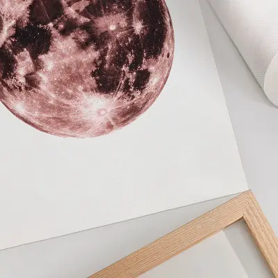 Umetniški tisk na platno prevladovanje toplih odtenkov s podrobnostmi lune