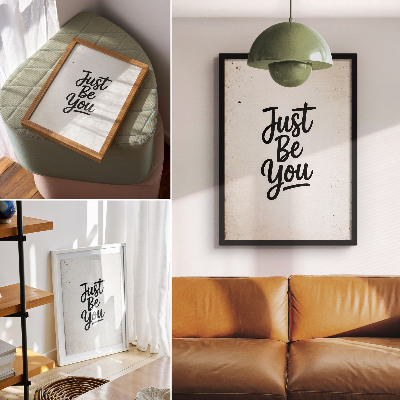 Premium stenski plakat Minimalizem, eleganca, motivacija, črno-beli kontrast