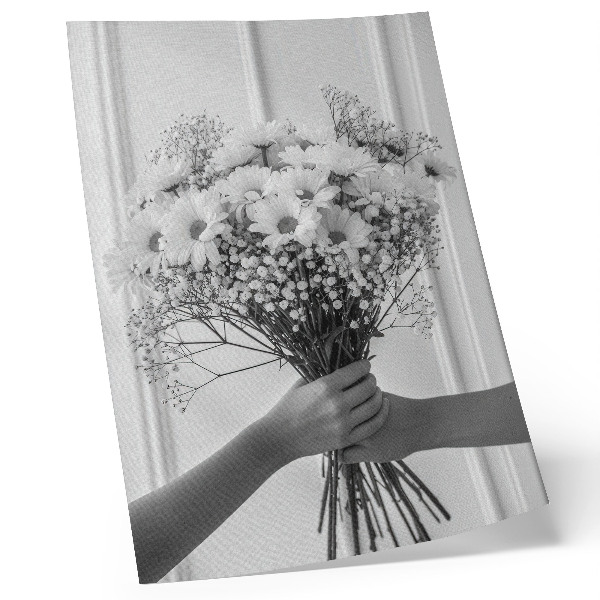 Eleganten plakat za dnevno sobo Nežno cvetje minimalizem eleganca subtilnost
