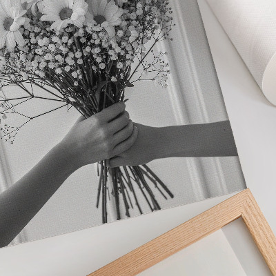 Eleganten plakat za dnevno sobo Nežno cvetje minimalizem eleganca subtilnost