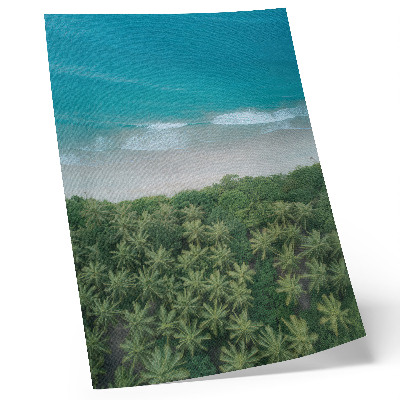 Eleganten plakat za dnevno sobo Plaža turkizna valovi palme harmonija mir