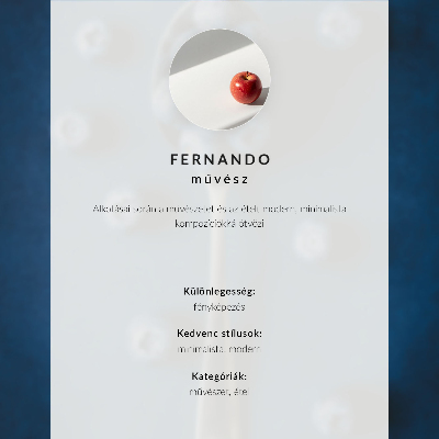 Eleganten plakat za dnevno sobo Borovnice na žlici na modrem ozadju, eleganca