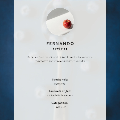 Eleganten plakat za dnevno sobo Borovnice na žlici na modrem ozadju, eleganca