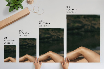 Eleganten plakat za dnevno sobo Minimalistična lepota v naravnem okolju