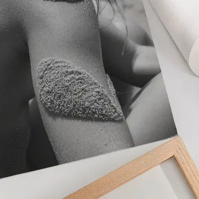 Umetniški tisk na platno moška silhueta s teksturo peska v naravnih tonih