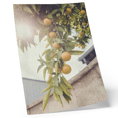 Plakat Drevesna veja sonce zelena listi oranžna