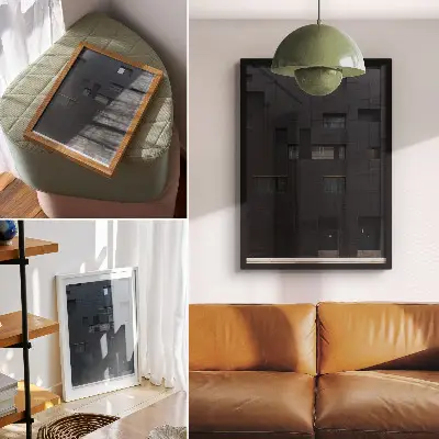 Premium stenski plakat minimalistična fasada z geometrijskimi oblikami v harmoniji