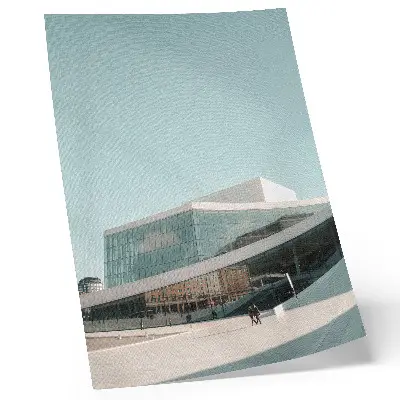 Steklena arhitektura v minimalističnem okolju eleganten plakat za dnevno sobo