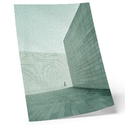 Umetniški tisk na platno sive geometrijske figure v minimalističnem slogu