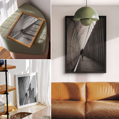 Premium stenski plakat Minimalistična perspektiva linij senc predora