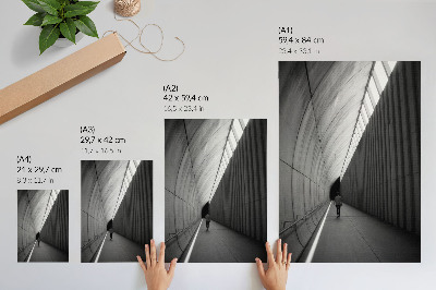 Premium stenski plakat Minimalistična perspektiva linij senc predora