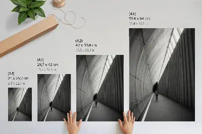 Stenski plakat Minimalistična perspektiva senc v predoru premium izvedba