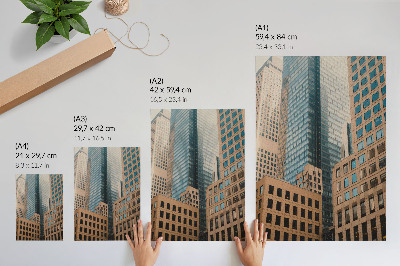 Eleganten plakat za dnevno sobo Sodobni nebotičniki, geometrijske oblike, eleganca