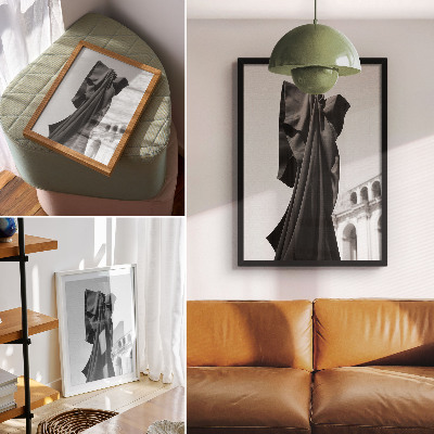 Eleganten plakat za dnevno sobo Minimalistična arhitektura tkanine