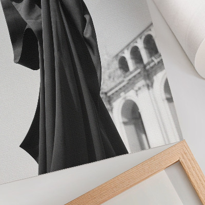Eleganten plakat za dnevno sobo Minimalistična arhitektura tkanine