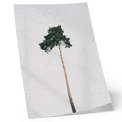 Eleganten plakat za dnevno sobo osamljeno drevo v minimalističnem slogu na svetlem ozadju