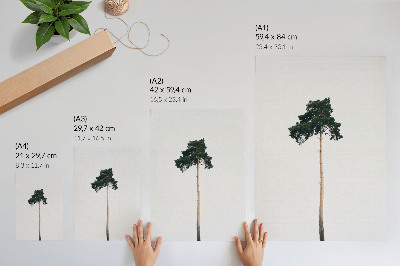 Eleganten plakat za dnevno sobo Osamljeno drevo na svetlem ozadju z minimalizmom
