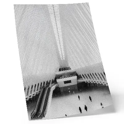Plakat notranjost z modernimi linijami v minimalistični dinamični kompoziciji