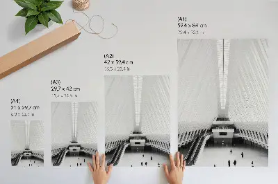 Plakat notranjost z modernimi linijami v minimalistični dinamični kompoziciji