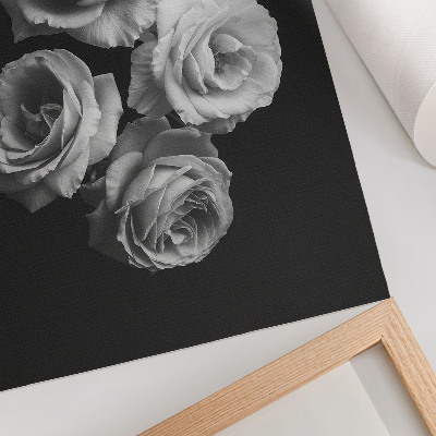 Eleganten plakat za dnevno sobo Črno-bele vrtnice minimalizem klasična eleganca